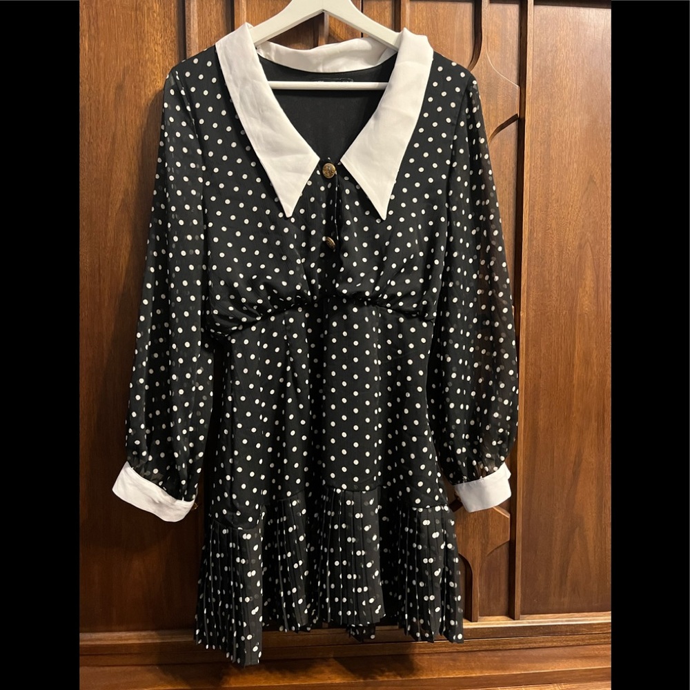Zara button front polka dot minidress